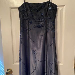 Navy Blue, special occasion dress with light beads